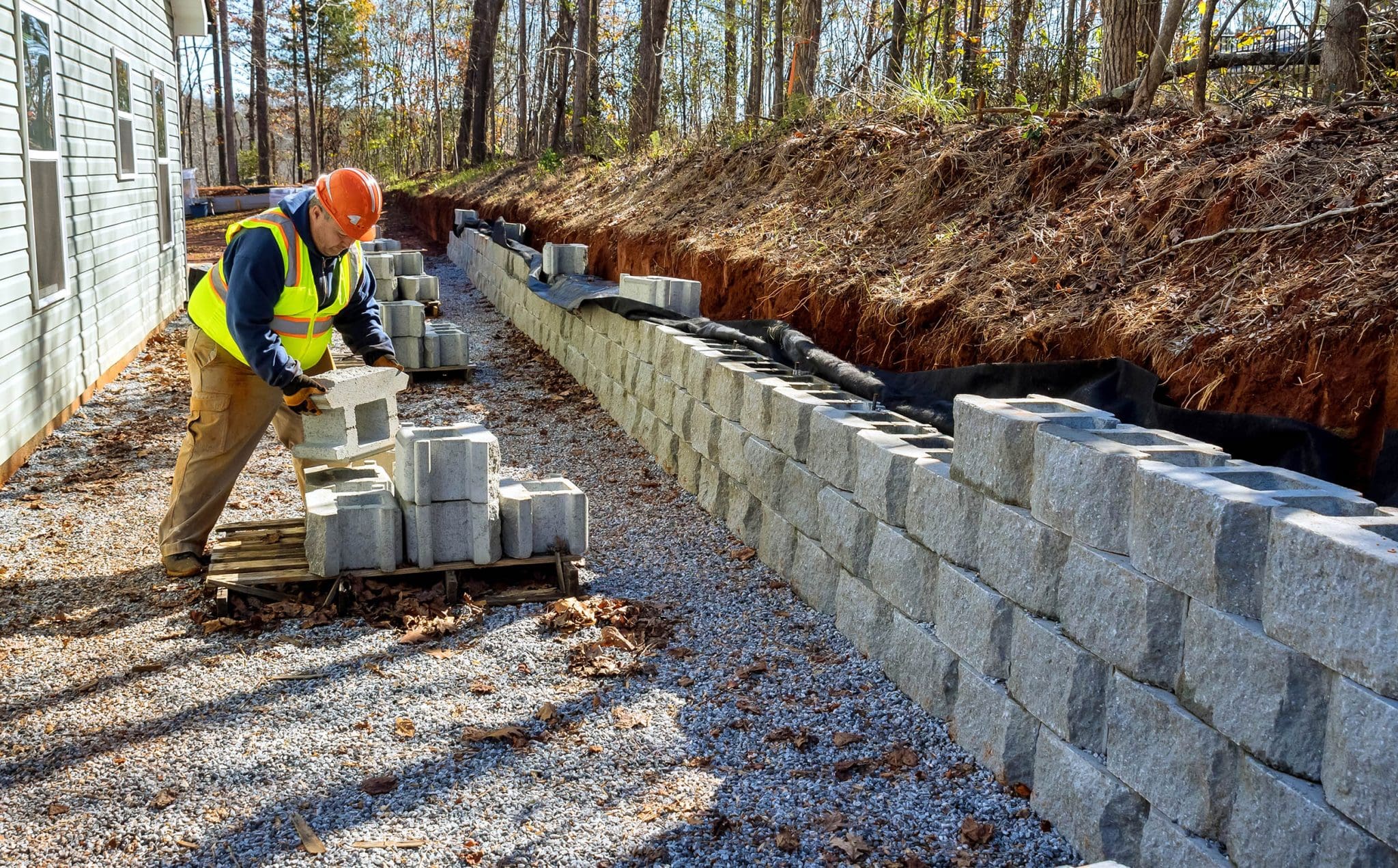 Retaining Wall Installation in Granger project 2